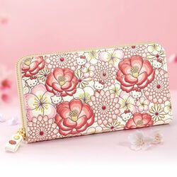 ハローキティ 花あそび 浅草文庫 牛革製長財布