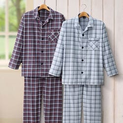 ジャックスカイ 綿100％チェック柄パジャマ2色組