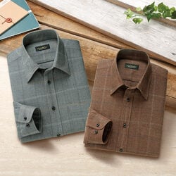 ポール・ミラー ウール混格子柄長袖シャツ2色組