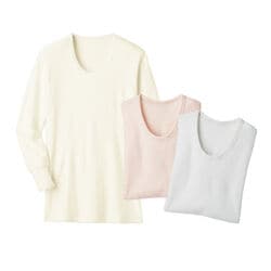 紳士遠赤アンゴラ入U首シャツ・ズボン下各3色組