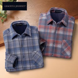 グレイスフルジャーニー 裏フリースストレッチシャツ2色組