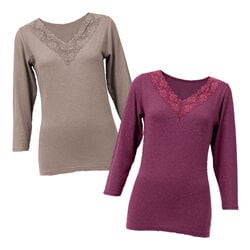 綿ウール8分袖インナー2色組