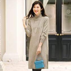 編み地変化ニットワンピース