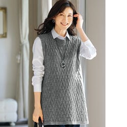 変化編みチュニックベスト