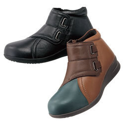 4E山羊革サイドファスナーベルトブーツ