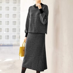 ヘリンボーン柄ニットセットアップ