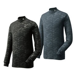 裏起毛エンボス総柄ハイネック2色組