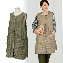 あったか裏ボアキルトエプロン