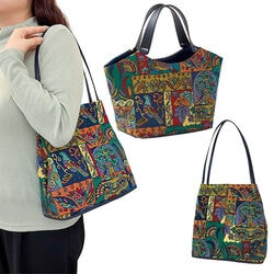 京都三昌 ネイチャー柄ゴブラン織バッグ