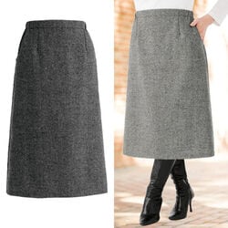 尾州織ウール混裏地付スカート