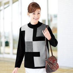 ウール混インターシャセーター