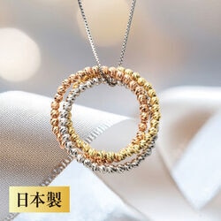 サークルネックレス（プラチナ・18金ピンクゴールド・18金イエローゴールド）
