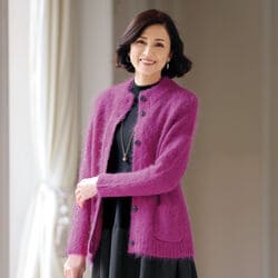 SURI アルパカ混ロングニットジャケット