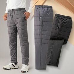 中綿キルトストレートパンツ2色組