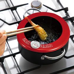 揚げま専科温度計付天ぷら鍋24cm