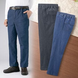 あったか裏フリースデニムパンツ2色組