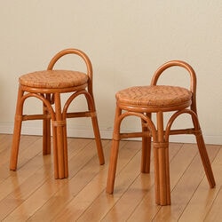 お買得籐スツール2脚組