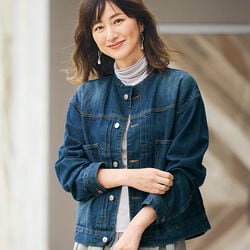 ラウンドカラーデニムジャケット