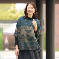 パネルボーダープリントオーバーブラウス