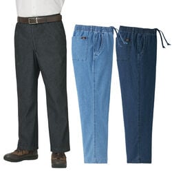 ソフトデニムストレッチイージーパンツ