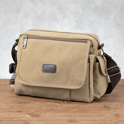 収納性に優れた帆布の街歩きショルダーバッグ