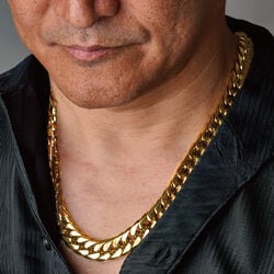 ペレバレンチノ 天然ダイヤモンド付 15mm極太ブレス・ネックレス