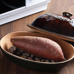 陶製焼いも器 石付き