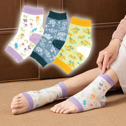 かかとつるつる花柄ソックス3色組