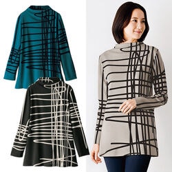 手描き風プリントカットソーチュニック