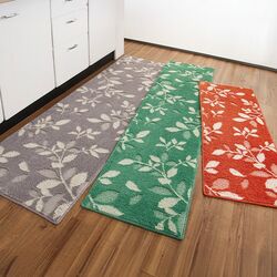 日本製リーフ柄はっ水加工キッチンマット