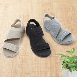 ビジューニットサンダル