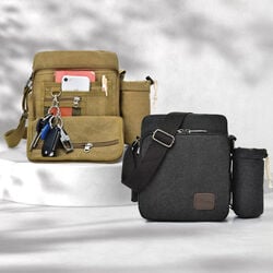 15ポケット搭載 帆布散策ショルダー