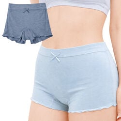 肌休めfreeリブメロウ一分丈ショーツ