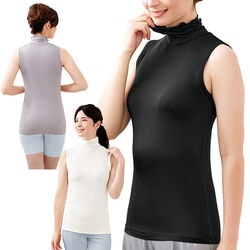 メロウ仕上げハイネックノースリーブインナー3色組