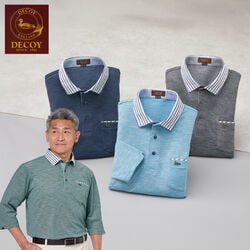 デコイ ドライ&イージーケア布帛襟7分袖シャツ