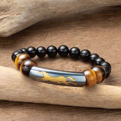 駿馬刻印磁石プレート付強運ブレス