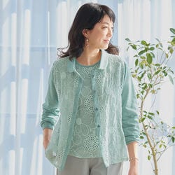 花刺しゅう切替アンサンブル