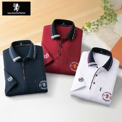 サルーン・エクスプレス 刺しゅう入5分袖ポロシャツ3色組