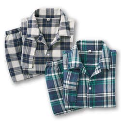 綿100％7分袖先染めパジャマ