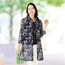 パワーネット花柄ロングブラウス