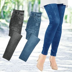 まるでデニムの美脚レギンス3色組