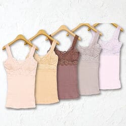 綿100快適おしゃれブラキャミソール5色組
