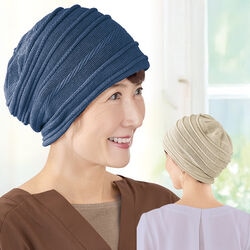 大人キレイな尾州ニット帽子