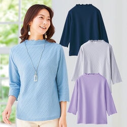 ループ柄綿混ジャカードメロウプルオーバー