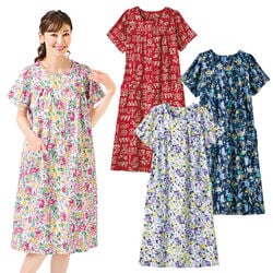 シルキーコットンギャザーワンピース