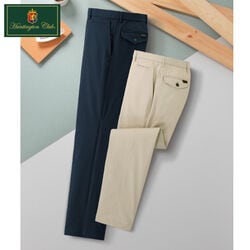 ハンティントン・クラブ 吸汗速乾・接触冷感ストレッチスラックス2色組