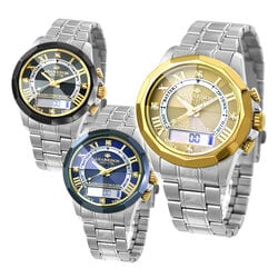 ジョン・ハリソン 4石ダイヤ音声・歩数計付電波時計