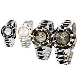 4石ダイヤ付・セラミック光発電電波時計