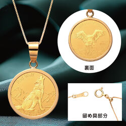 24金コインネックレス（枠・チェーンのみ18金）ウルフ＆コンドル