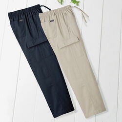 シーチングストレッチカーゴパンツ2色組
